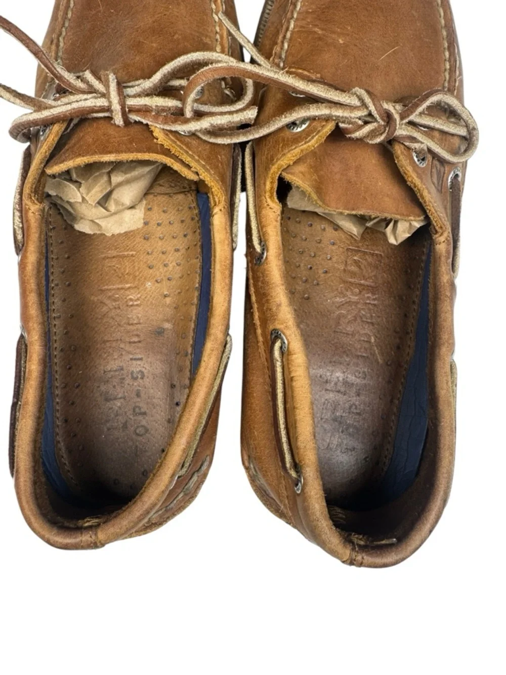 Sperry Original Authentic 2-Eye Slip On Boat Shoes Size 10M Light Brown